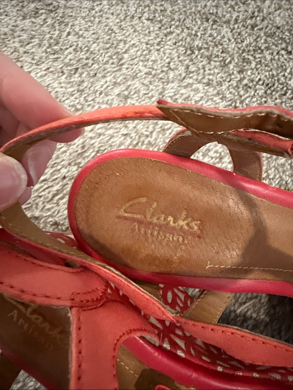 Clarks Coral Patterned Wedge Sandals - Picture 2 of 7